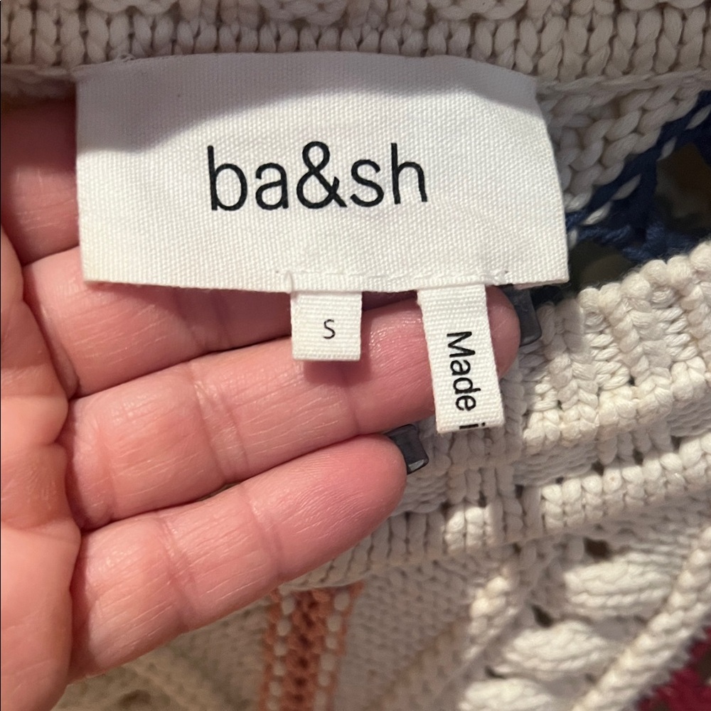 Ba&sh Cream Knit with Red and Blue Details - Picture 3 of 4